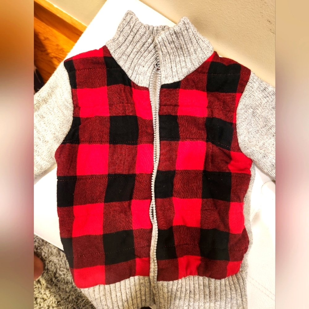 EUC cat & jack Buffalo plaid jacket 2T